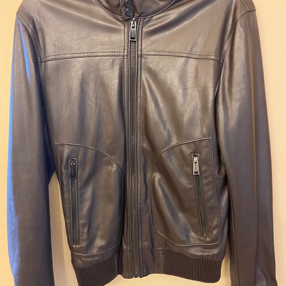 Zara brown  leather jacket size small